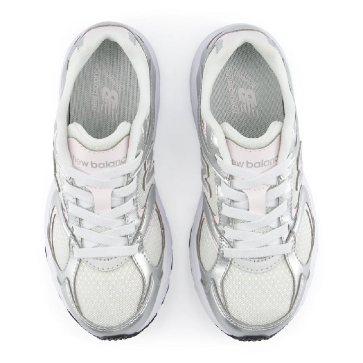Zapatillas deporte New Balance 408 white con silver metallic y pink niña - Querol online