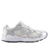 Zapatillas deporte New Balance 408 white con silver metallic y pink niña