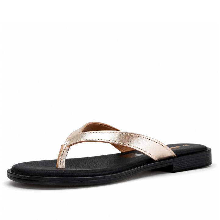 Sandalias planas Redlove Nao doradas de dedo - Querol online