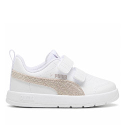 Sabatilles esport Puma Courtflex V3 Glitz blanques amb velcro per a nena - Querol online