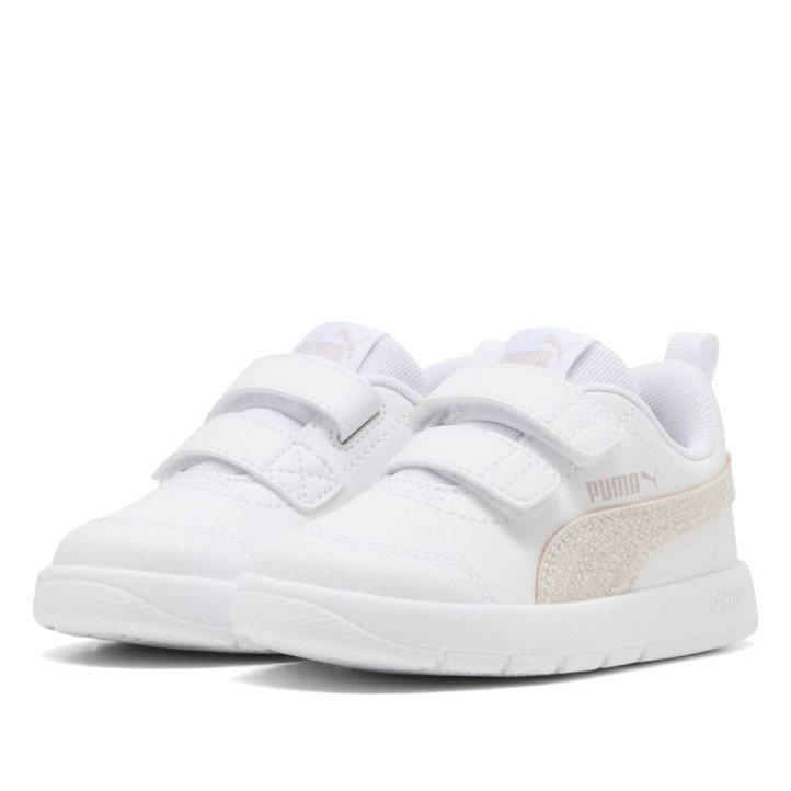 Sabatilles esport Puma Courtflex V3 Glitz blanques amb velcro per a nena - Querol online