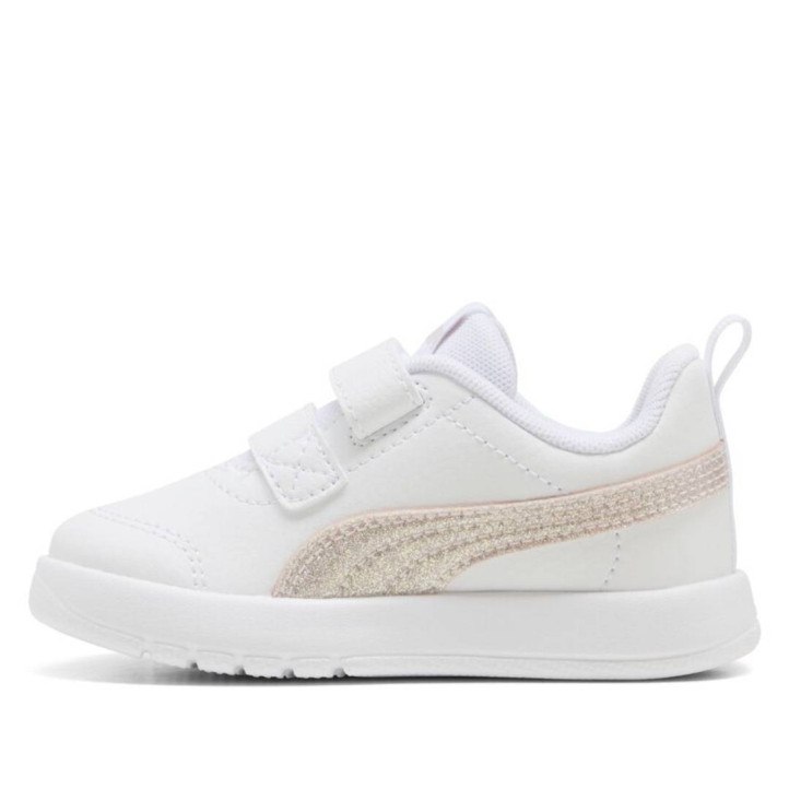 Sabatilles esport Puma Courtflex V3 Glitz blanques amb velcro per a nena - Querol online
