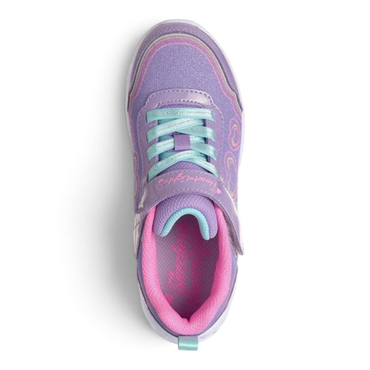 Zapatillas deporte Skechers Heart Lights lavanda con luces para niña - Querol online
