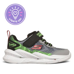 Zapatillas deporte Skechers S-Lights Meteor-Lights 2.0 gris y verde para niño - Querol online
