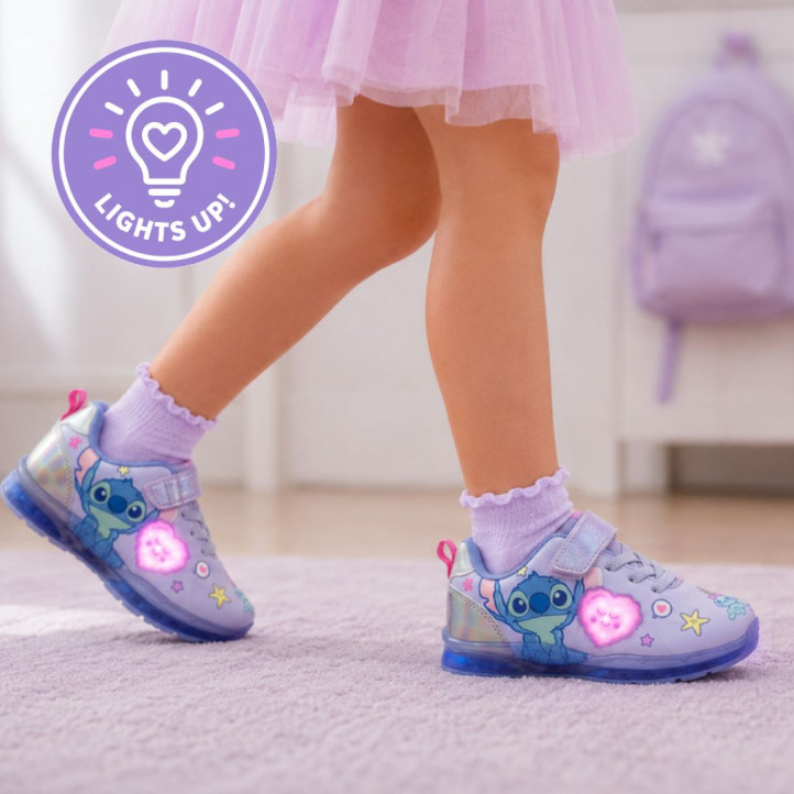 Zapatillas Cerda Stitch con luz para niña en lila - Querol online