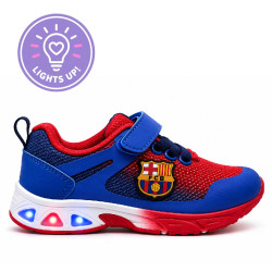Zapatillas Cerda FC Barcelona con velcro para niño en azul y rojo - Querol online