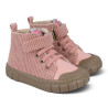 Botines Garvalin barefoot HOP HOP de pana rosa para niña