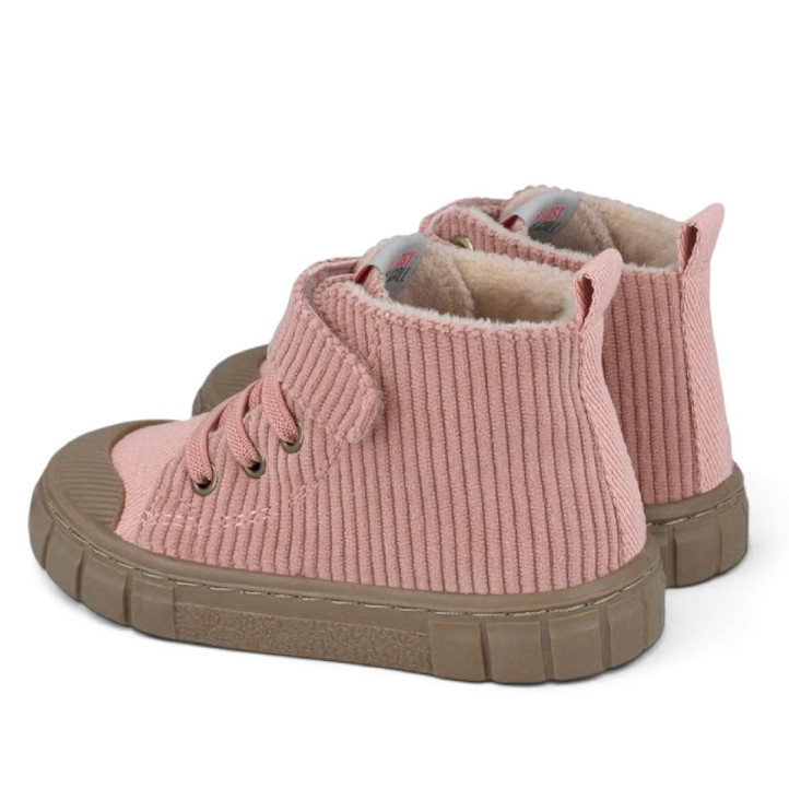 Botines Garvalin barefoot HOP HOP de pana rosa para niña - Querol online