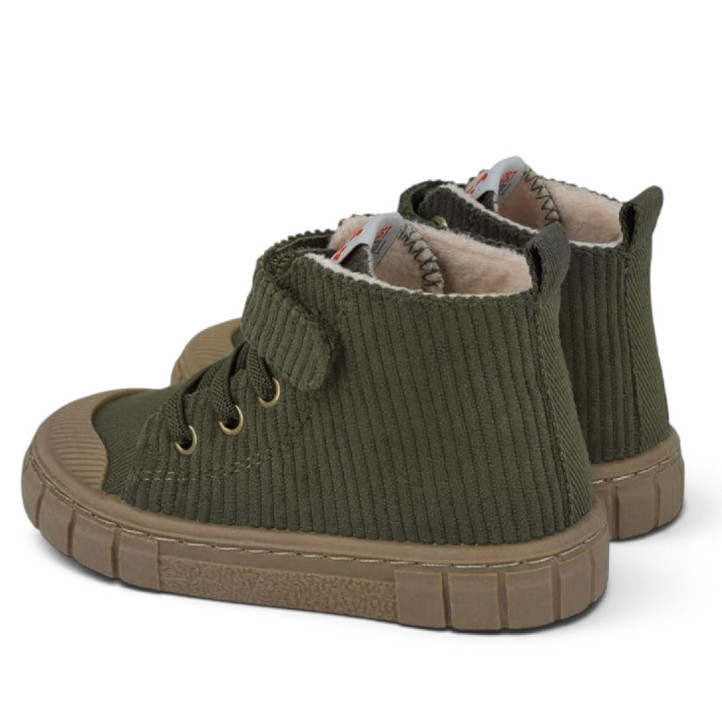 Botins Garvalin barefoot HOP HOP de pana verd caqui - Querol online