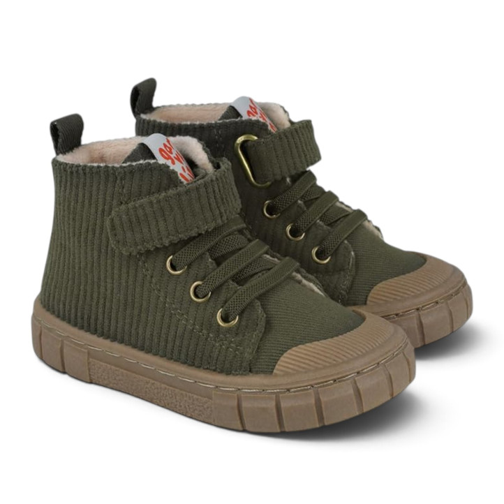 Botins Garvalin barefoot HOP HOP de pana verd caqui - Querol online