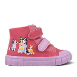 Zapatillas altas Garvalin barefoot Bluey fucsia con doble velcro