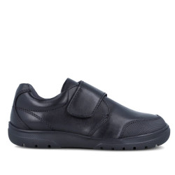 Zapatos colegiales Garvalin de piel negros con velcro - Querol online