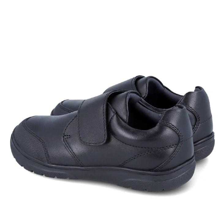 Zapatos colegiales Garvalin de piel negros con velcro - Querol online