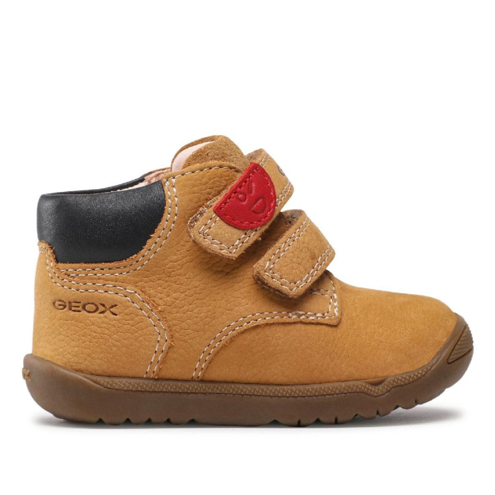 Botines Geox Macchia de piel camel con velcro - Querol online