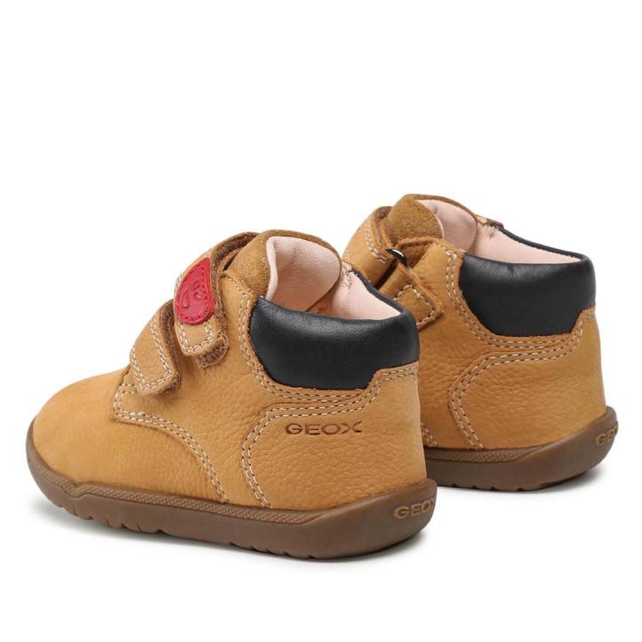 Botines Geox Macchia de piel camel con velcro - Querol online
