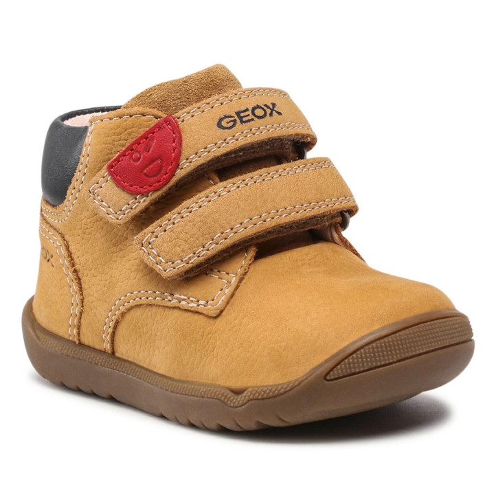 Botines Geox Macchia de piel camel con velcro - Querol online