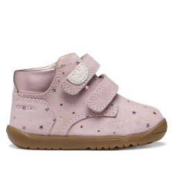 Botins Geox Macchia Girl de camussa rosa amb velcro - Querol online