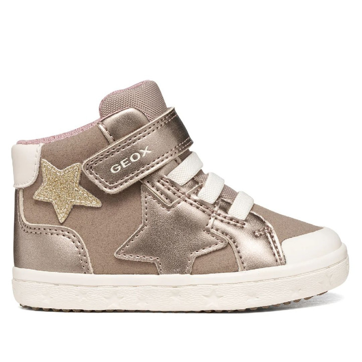 Botines Geox Gisli Girl beige metalizado con velcro - Querol online