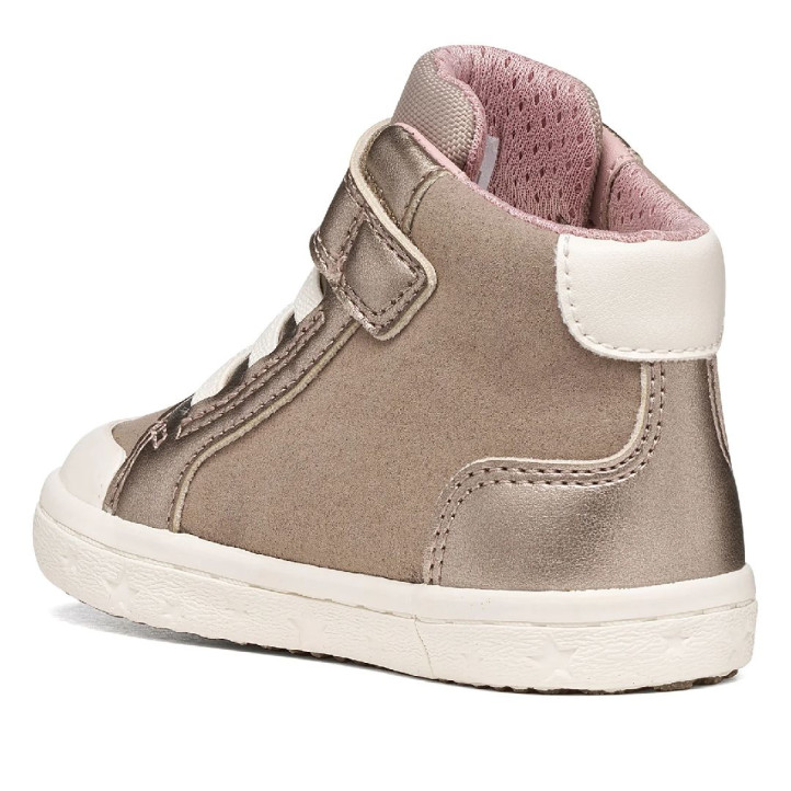 Botines Geox Gisli Girl beige metalizado con velcro - Querol online