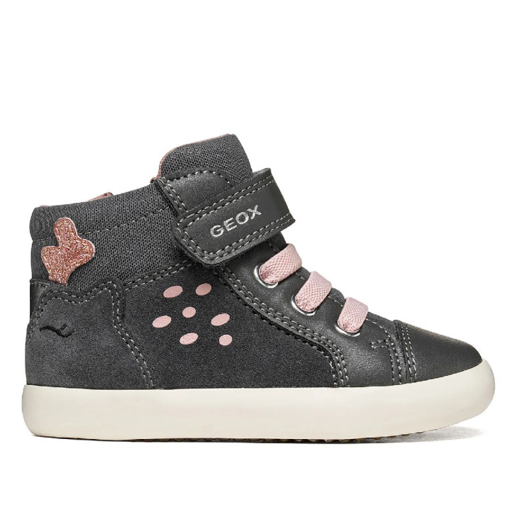 Botines Geox Gisli Girl gris oscuro con velcro - Querol online