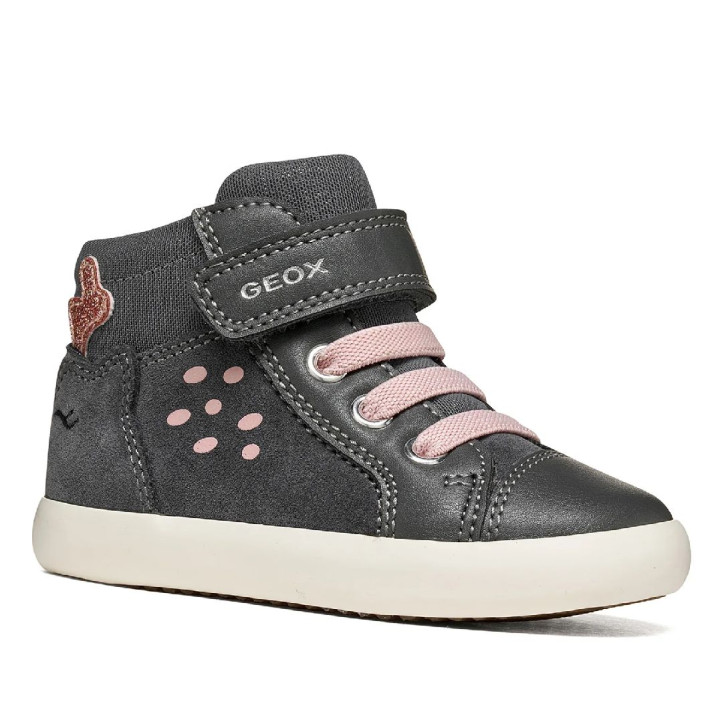Botines Geox Gisli Girl gris oscuro con velcro - Querol online