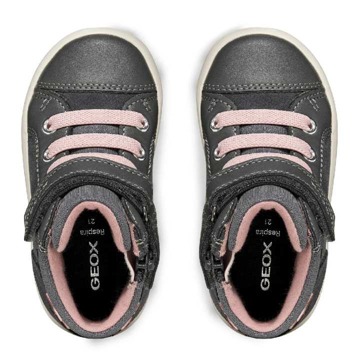 Botines Geox Gisli Girl gris oscuro con velcro - Querol online