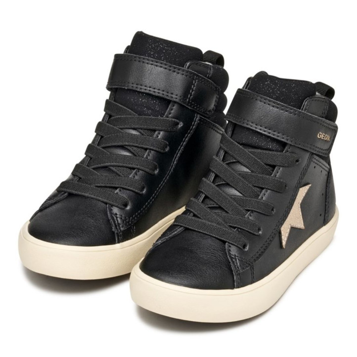 Botines Geox Gisli Girl negros con estrella dorada - Querol online