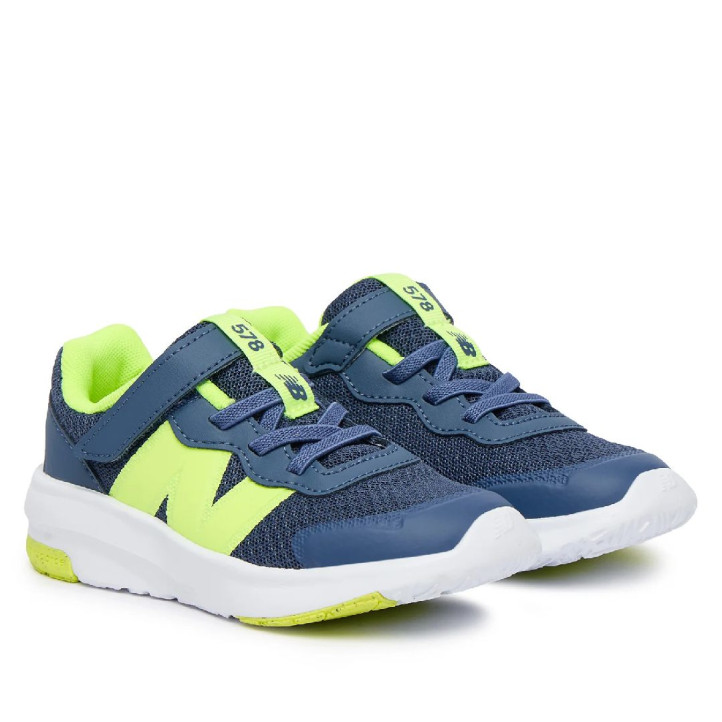 Sabatilles esport New Balance 578 infantils blau marí i verd llima amb velcro - Querol online