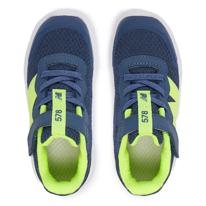 Sabatilles esport New Balance 578 infantils blau marí i verd llima amb velcro - Querol online