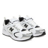 Zapatillas deportivas New Balance 408 blancas y plateadas con detalles negros