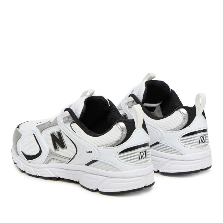 Zapatillas deportivas New Balance 408 blancas y plateadas con detalles negros - Querol online