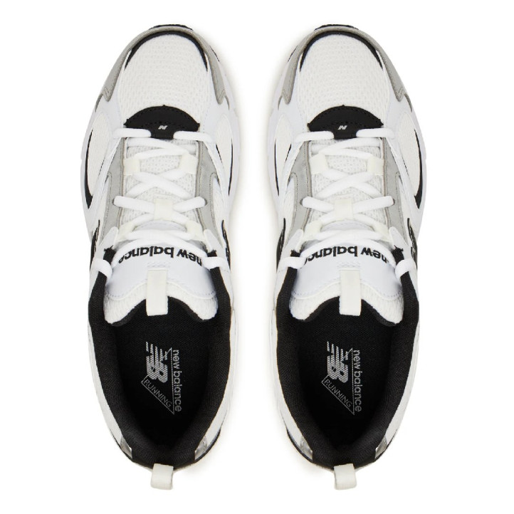 Zapatillas deportivas New Balance 408 blancas y plateadas con detalles negros - Querol online