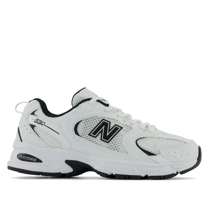 Sabatilles esportives New Balance 530 d'home blanques amb detalls negres i amortiment ABZORB - Querol online