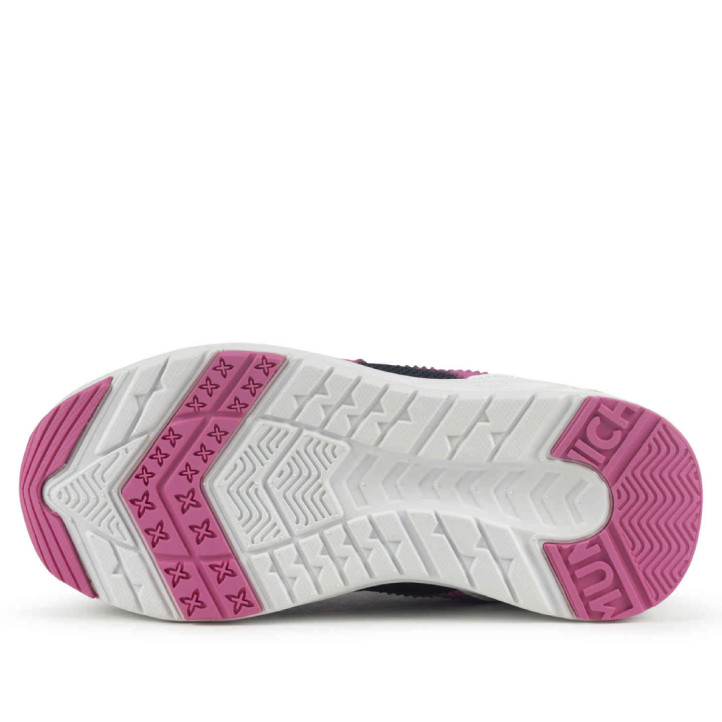 Zapatillas deporte Munich Fun Kid infantiles negras y fucsia lavables - Querol online