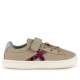 Zapatillas deporte Munich Mini Open infantiles beige con velcro y detalles fucsia - Querol online