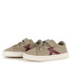 Zapatillas deporte Munich Mini Open infantiles beige con velcro y detalles fucsia - Querol online