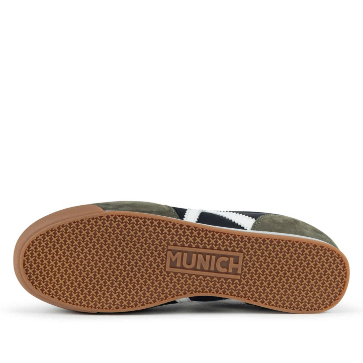 Zapatillas deportivas Munich Stereo de hombre verdes y negras con suela caramelo - Querol online