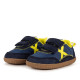 Zapatillas deporte Munich Baby Koda infantiles azul marino y amarillas con doble velcro - Querol online
