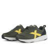 Zapatillas deporte Munich Fun Kid infantiles verde oliva y amarillas lavables