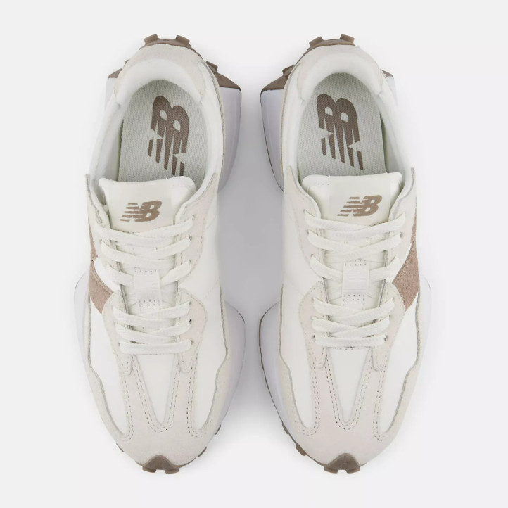 Sabatilles esportives New Balance 327 de dona blanques i beix amb detalls talp - Querol online