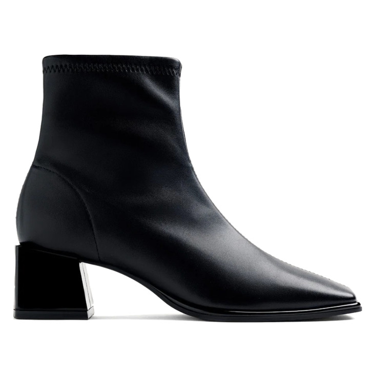 Botines tacón Gioseppo de mujer negros elásticos con tacón y punta cuadrada - Querol online