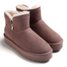 Botines Gioseppo de mujer taupe con pelo y cremallera