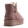 Botines Gioseppo de mujer taupe con pelo y cremallera