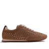 Zapatillas Gioseppo de mujer marrones de piel serraje con perforaciones