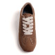 Zapatillas Gioseppo de mujer marrones de piel serraje con perforaciones - Querol online
