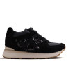 Zapatillas Gioseppo de mujer negras con cuña y lentejuelas