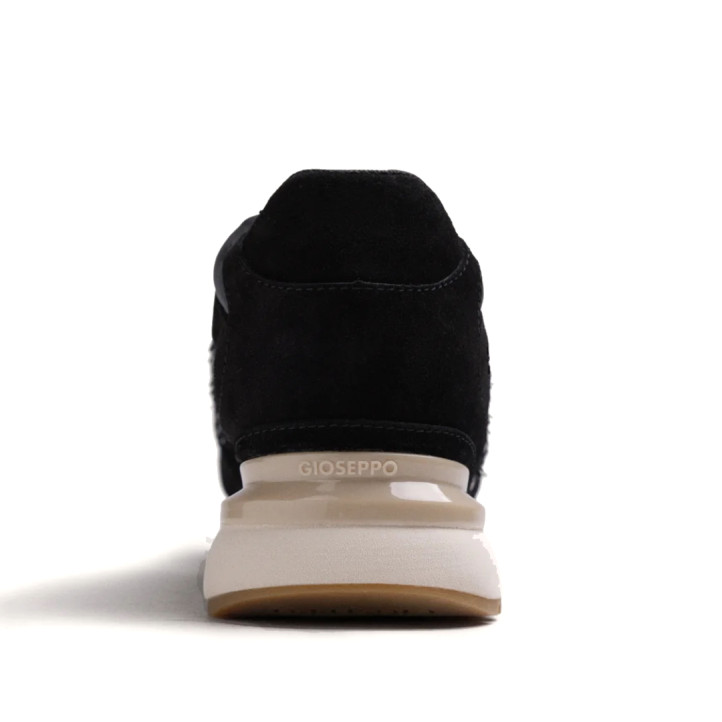 Zapatillas Gioseppo de mujer negras con cuña y lentejuelas - Querol online
