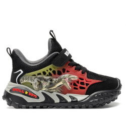 Zapatillas deporte Bull Boys Velociraptor infantiles negras y rojas con luces - Querol online