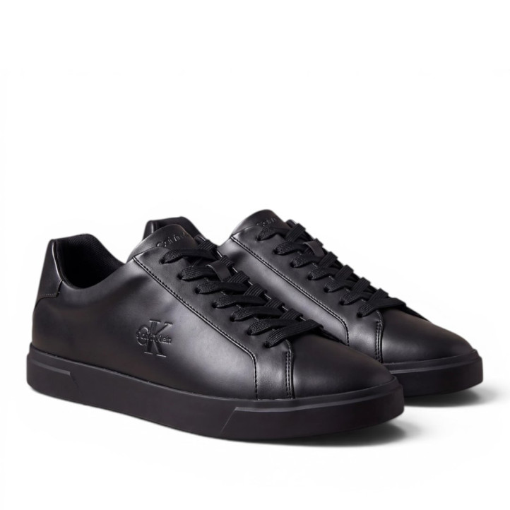 Sabates sport Calvin Klein d'home negres de pell amb logotip - Querol online