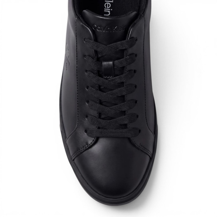Sabates sport Calvin Klein d'home negres de pell amb logotip - Querol online